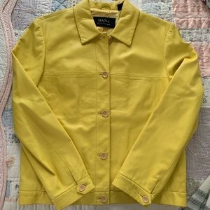 Dana Buchman Lambskin Leather Yellow Jacket